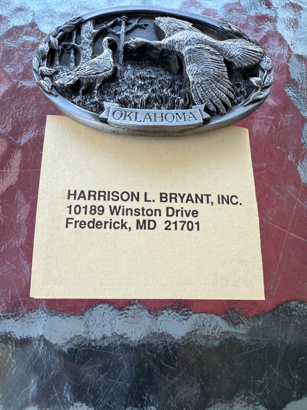 NWT - Oklahoma belt buckle with certificate of registration - Picture 6 of 7